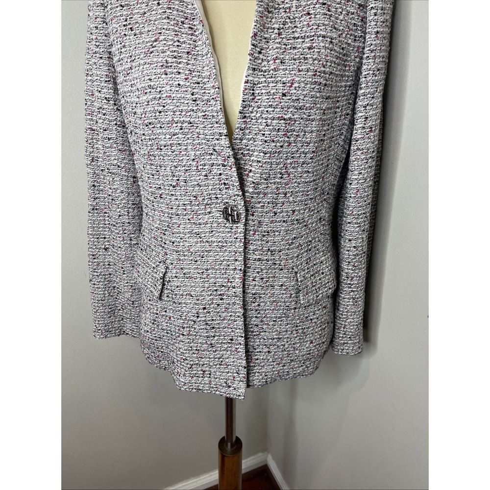Womens St. John Tweed One-Button Blazer Jacket Sz 8 - Picture 7 of 9